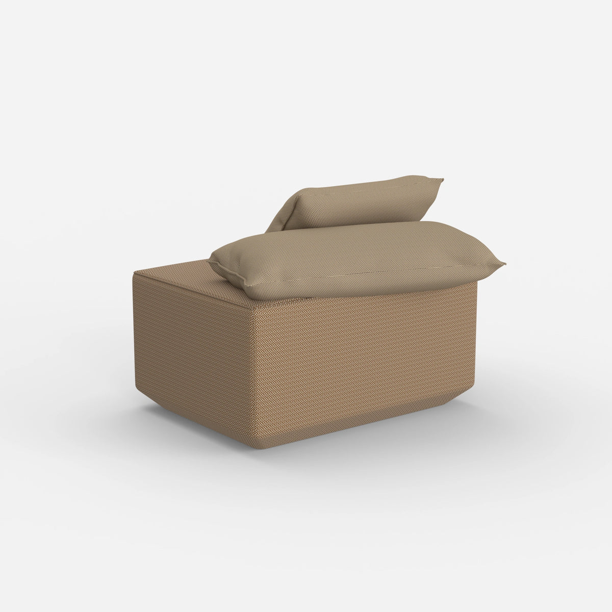 Sitzpouf taupe modern von hinten