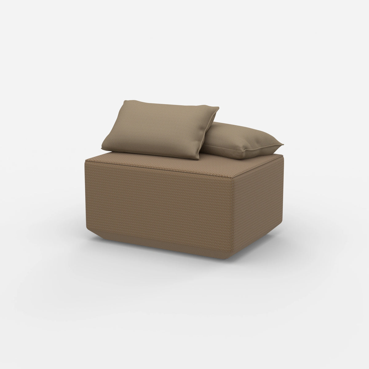 Sitzpouf taupe modern von der Seite