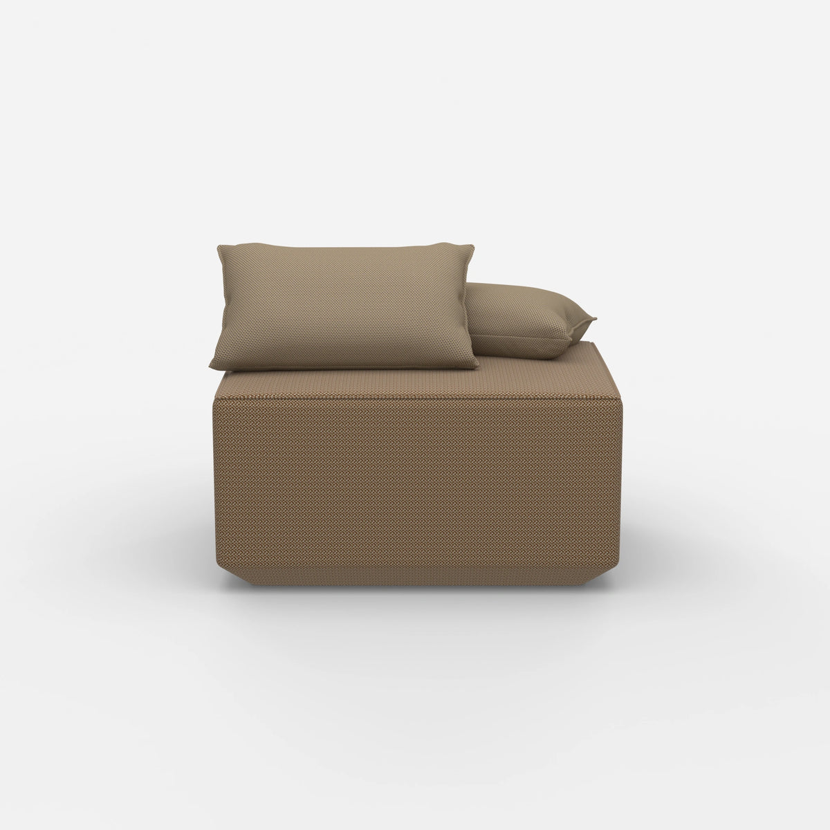 Sitzpouf taupe modern von vorne