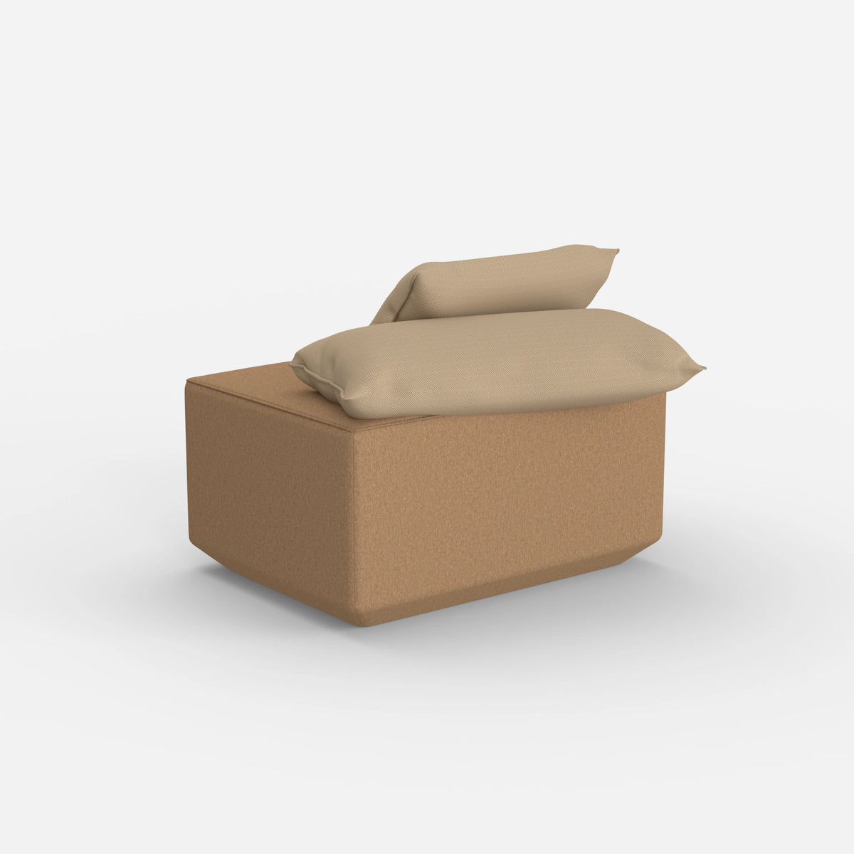 Sitzpouf taupe modern von hinten
