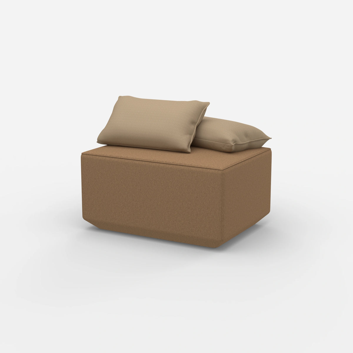 Sitzpouf taupe modern von der Seite