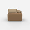 Sitzpouf taupe modern von vorne