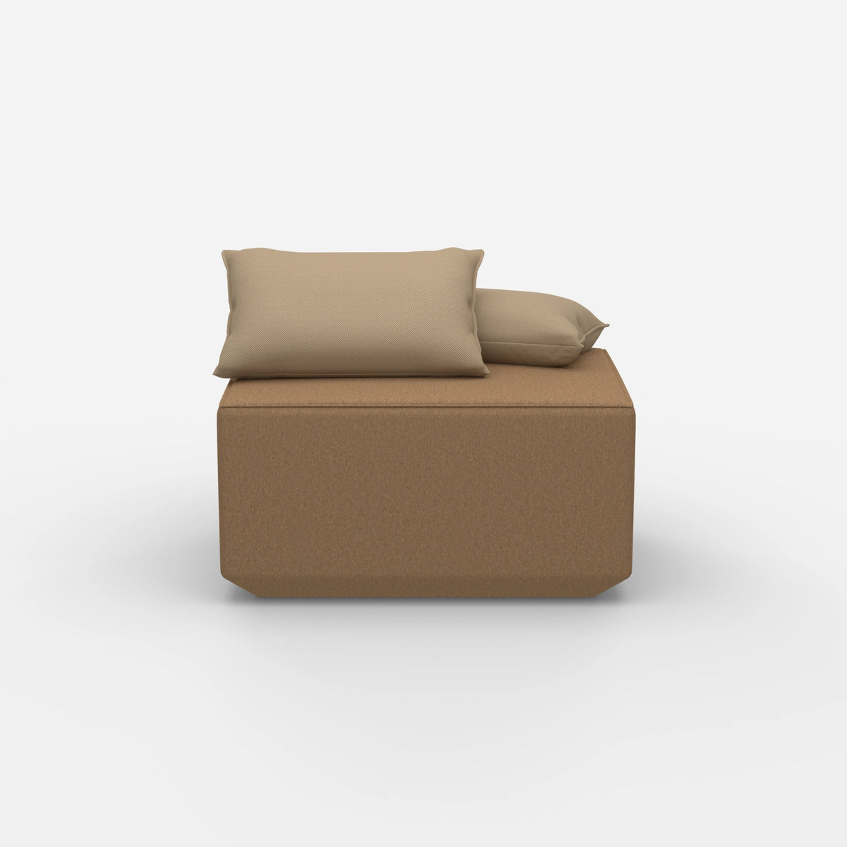 Sitzpouf taupe modern von vorne