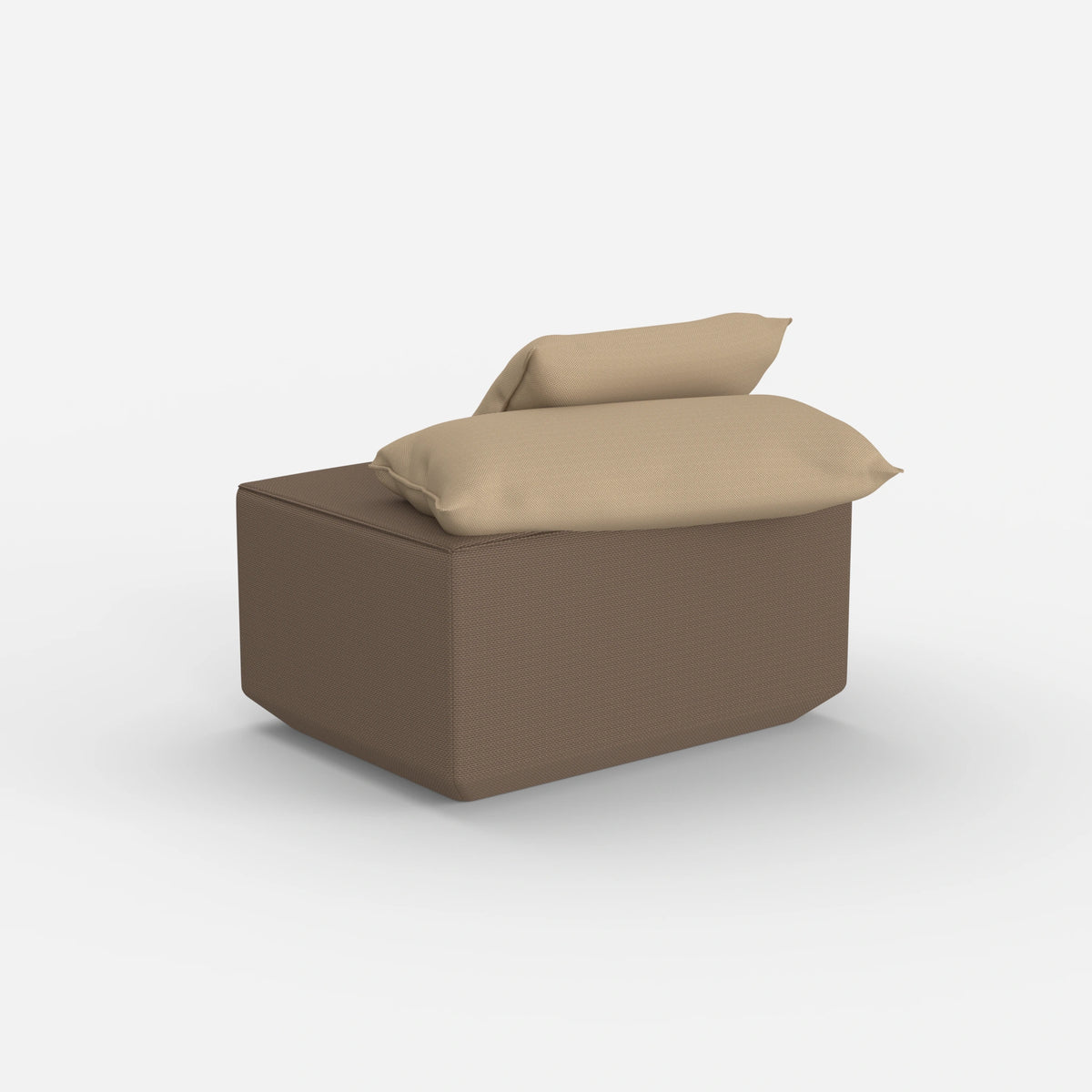 Sitzpouf taupe modern von hinten