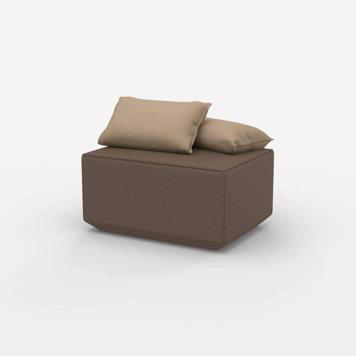 Sitzpouf taupe modern von der Seite