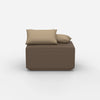 Sitzpouf taupe modern von vorne
