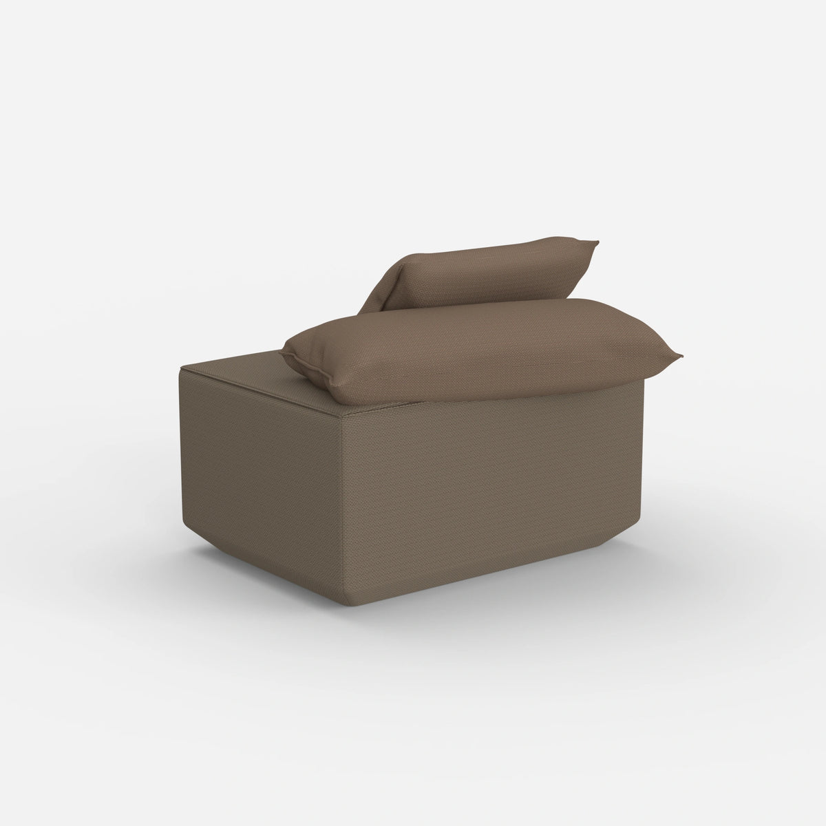 Sitzpouf taupe modern von hinten