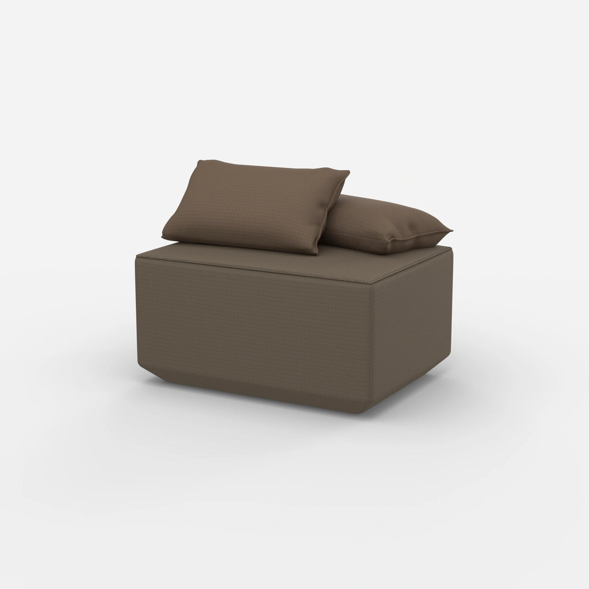 Sitzpouf taupe modern von der Seite