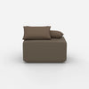 Sitzpouf taupe modern von vorne