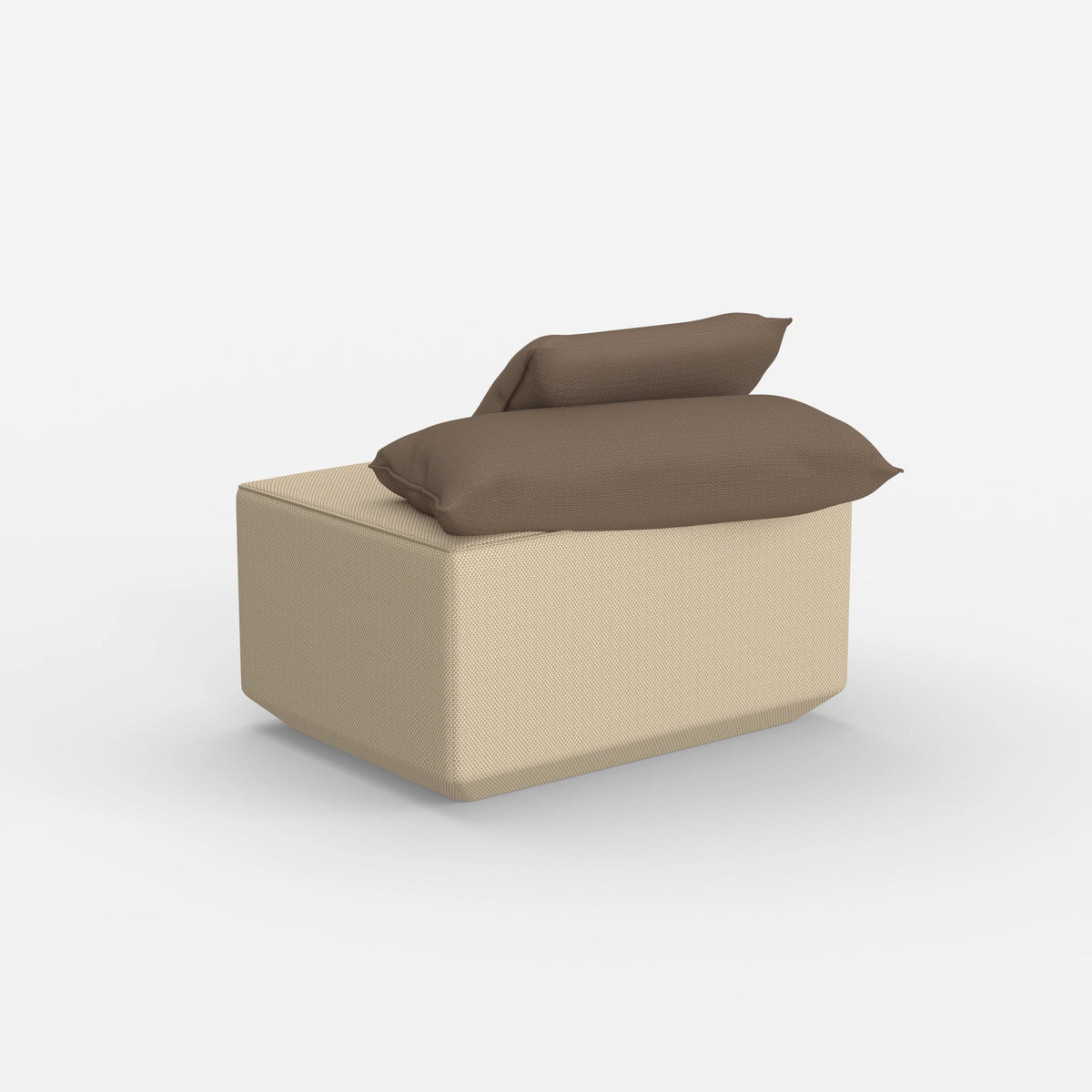 Sitzpouf taupe modern von hinten