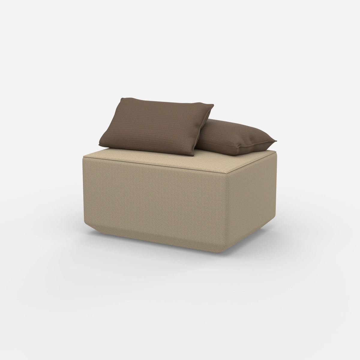 Sitzpouf taupe modern von der Seite