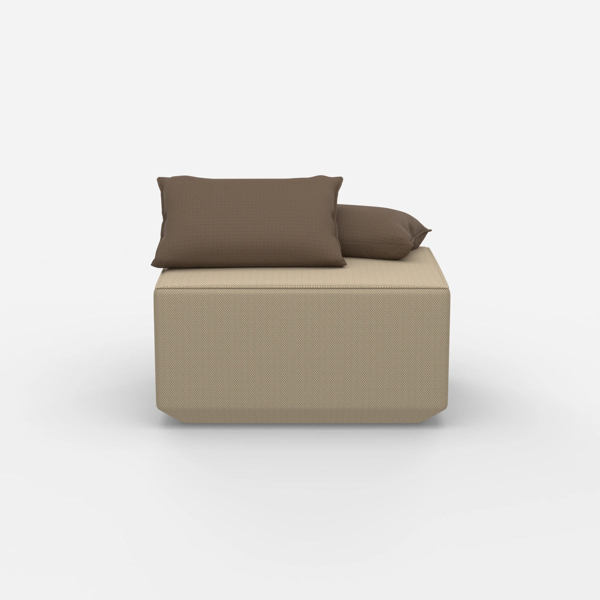 Sitzpouf taupe modern von vorne