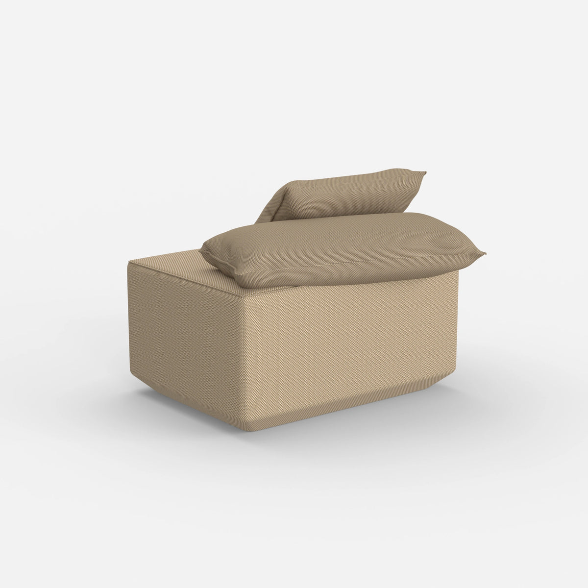 Sitzpouf taupe modern von hinten