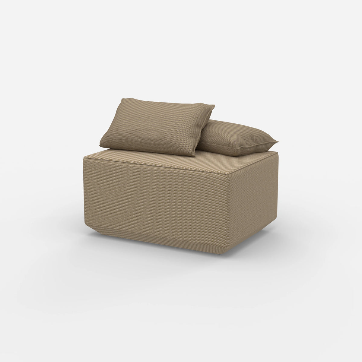 Sitzpouf taupe modern von der Seite