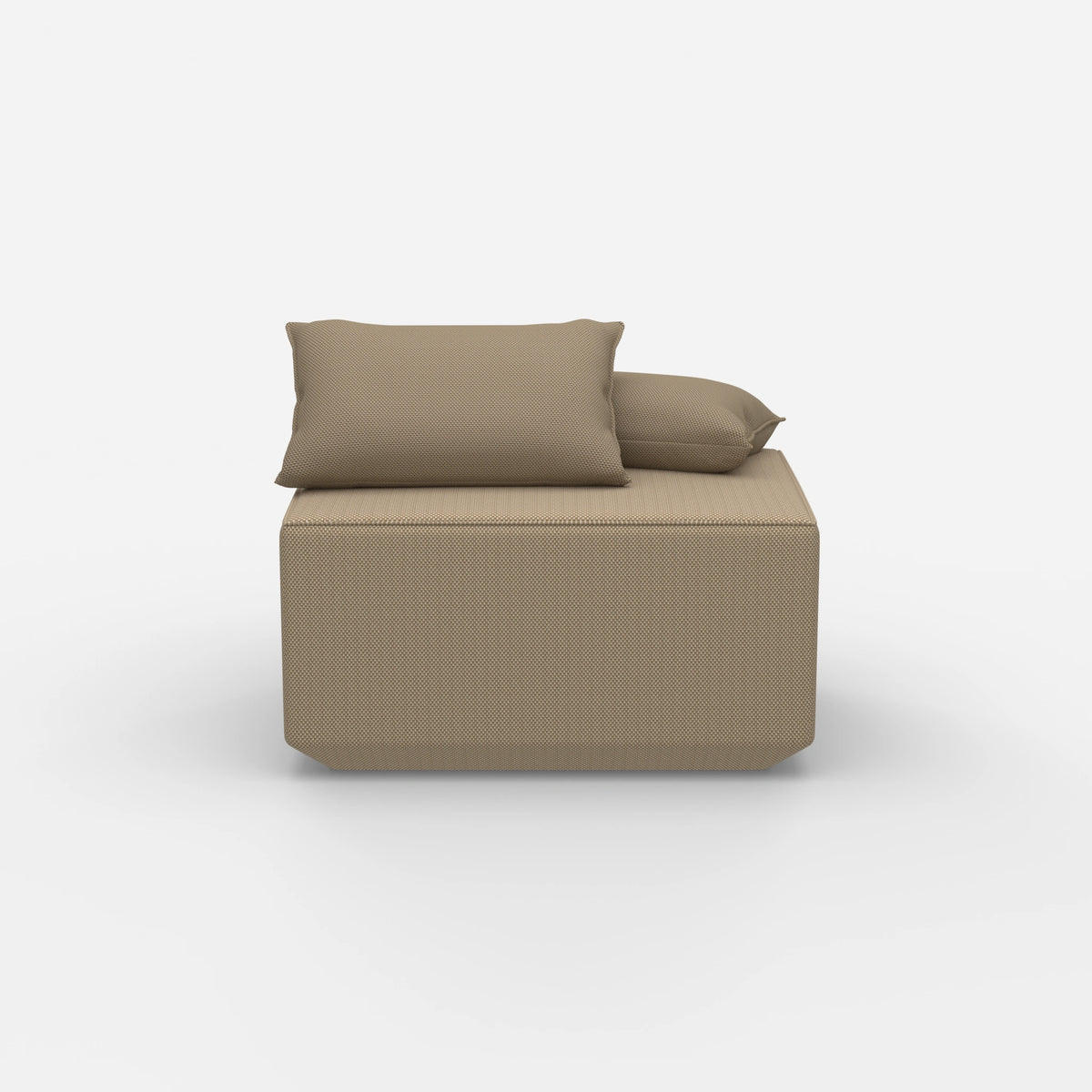 Sitzpouf taupe modern von vorne