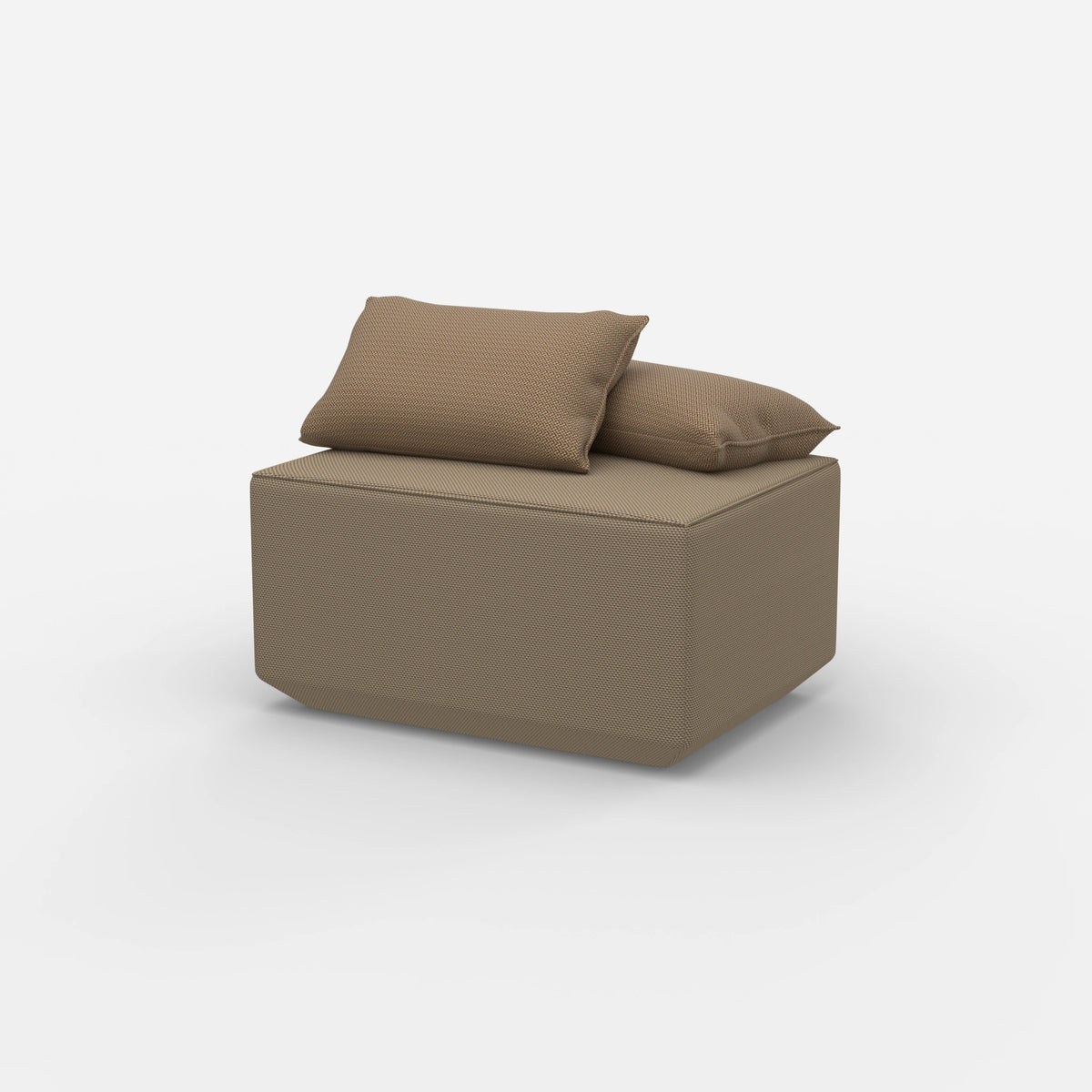 Sitzpouf taupe modern von der Seite