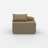 Sitzpouf taupe modern von vorne