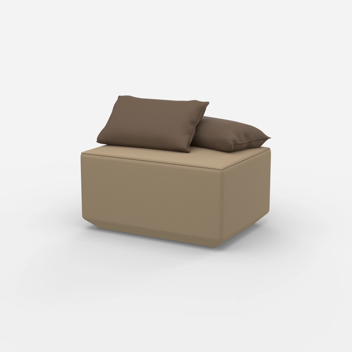 Sitzpouf taupe modern von der Seite