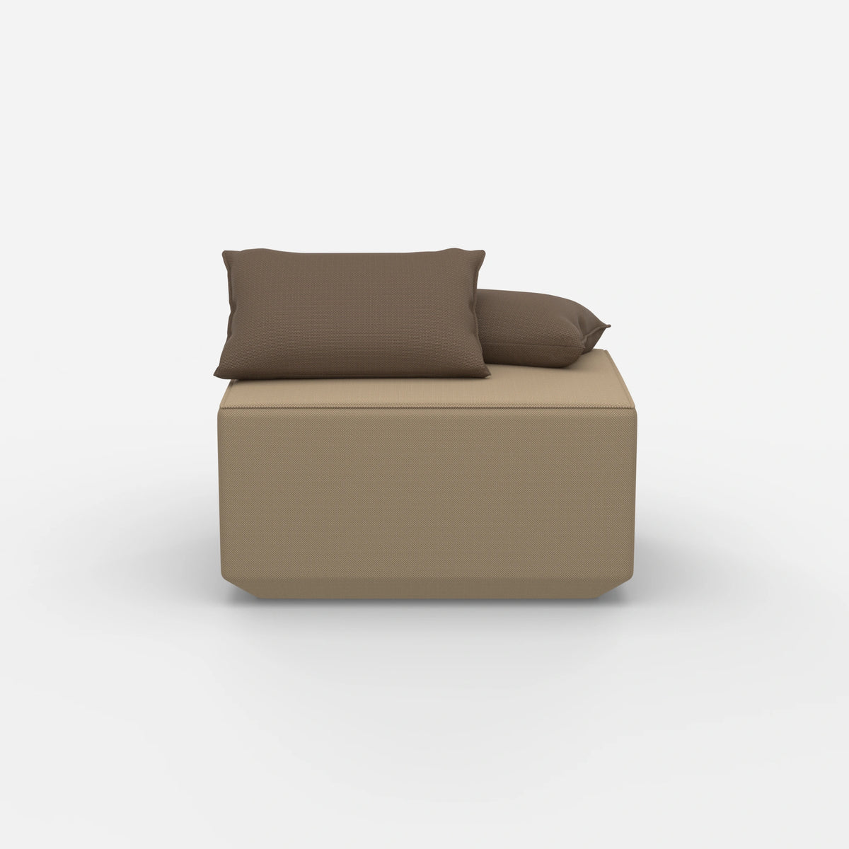 Sitzpouf taupe modern von vorne