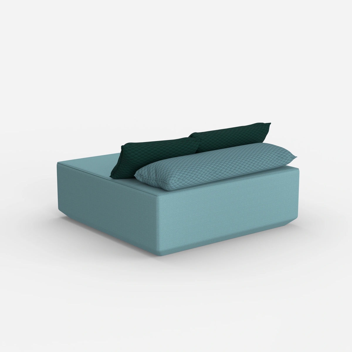 Sitzpouf türkis von hinten