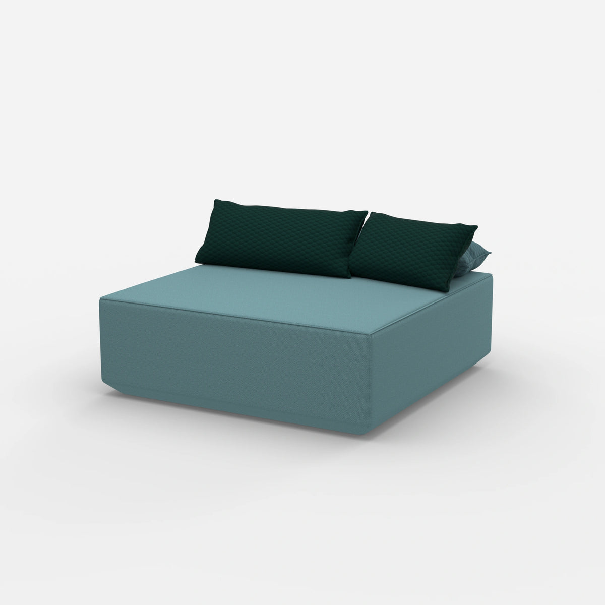 Sitzpouf türkis von der Seite