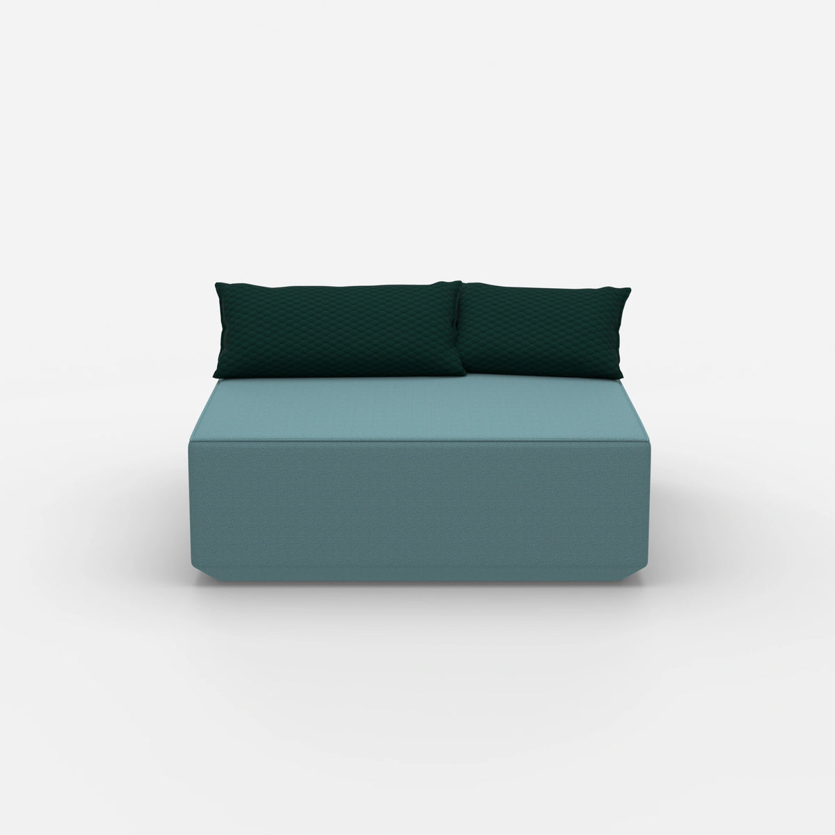 Sitzpouf türkis von vorne