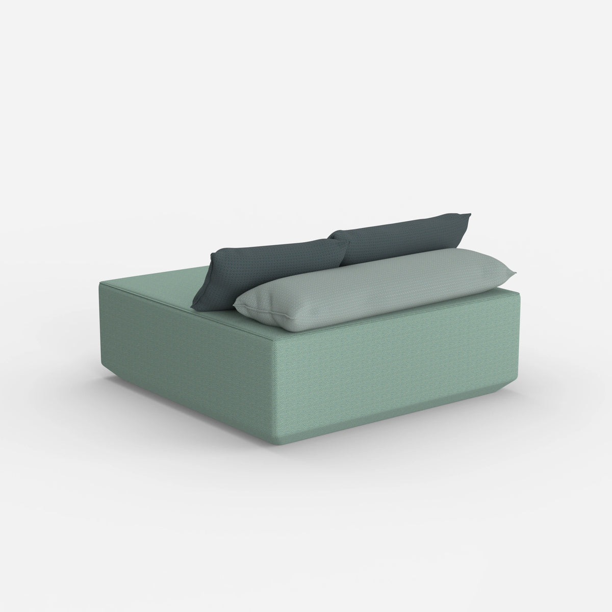 Sitzpouf türkis von hinten