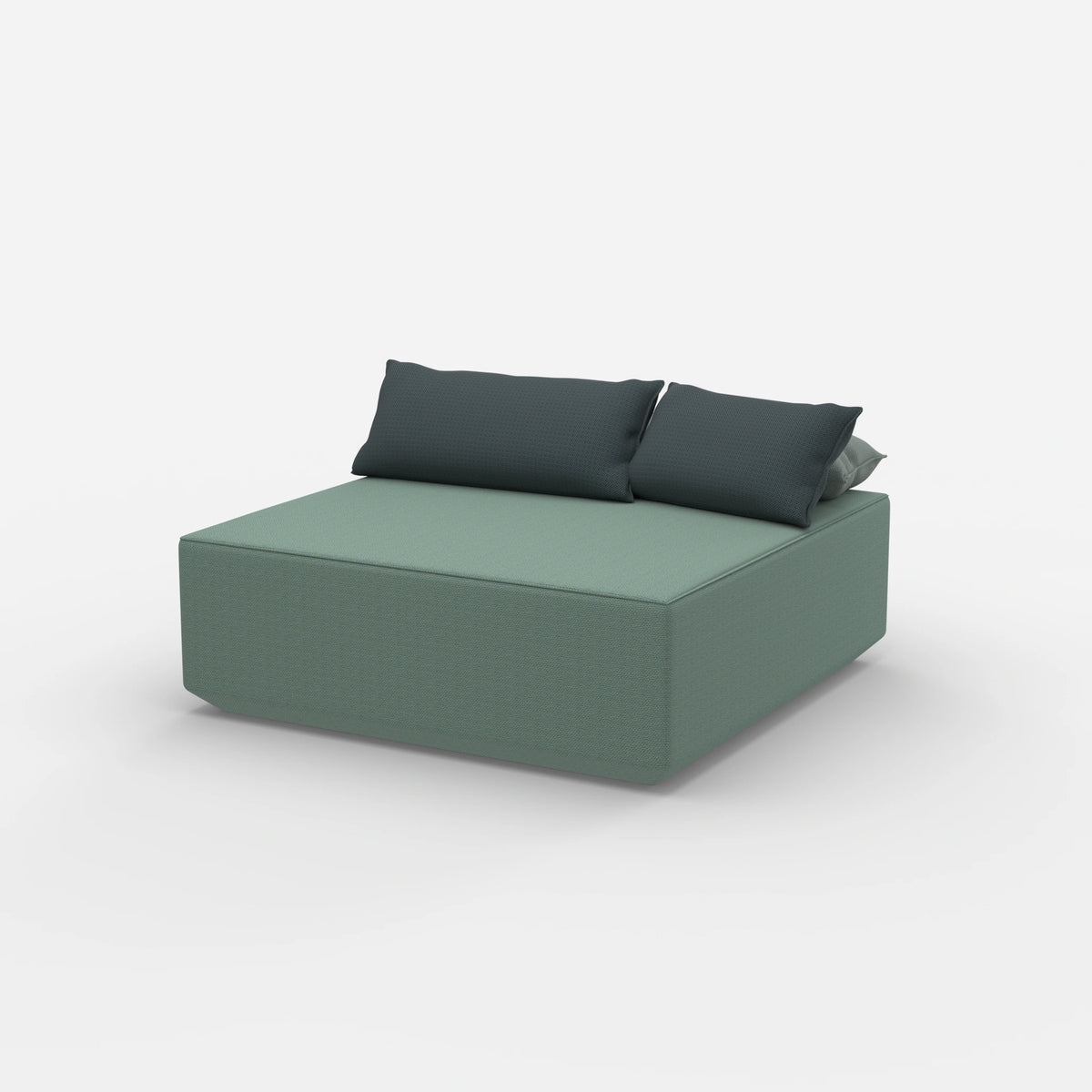 Sitzpouf türkis von der Seite