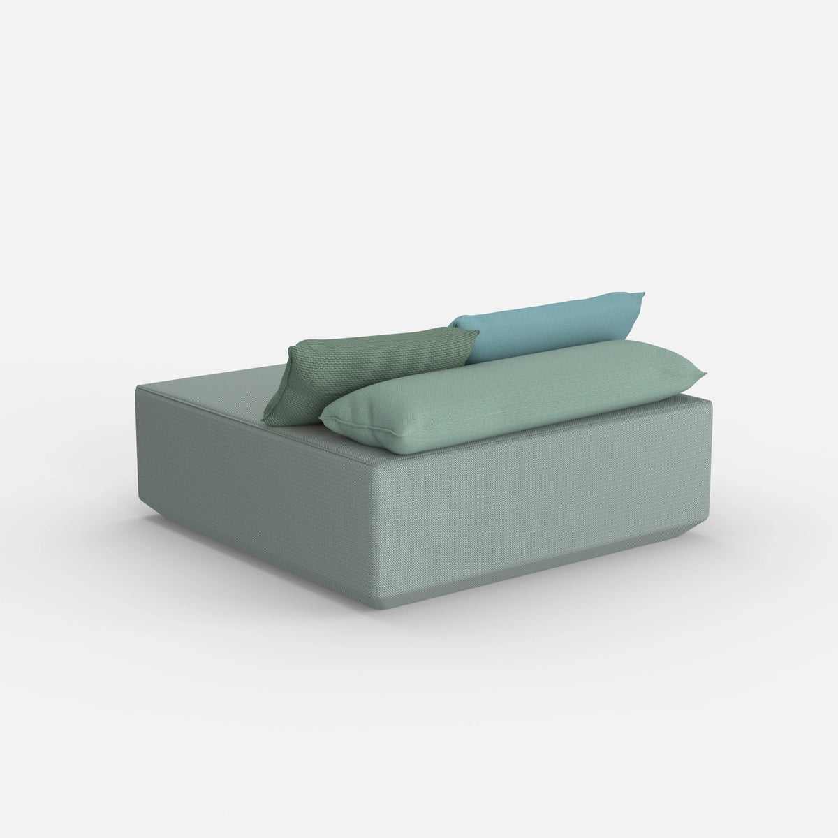 Sitzpouf türkis von hinten