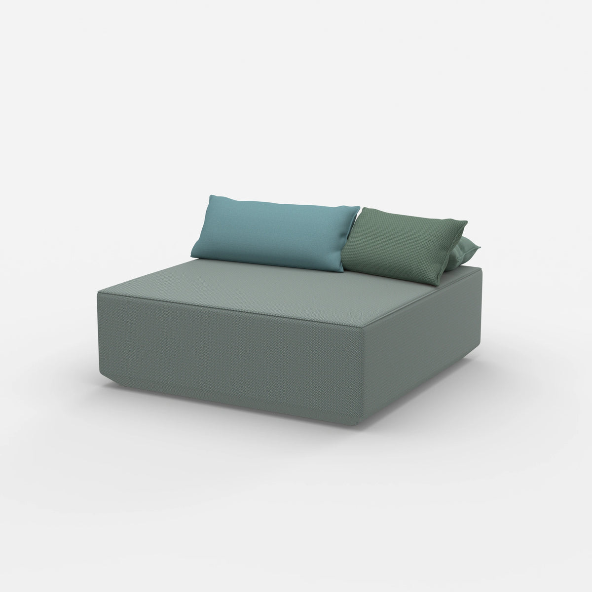 Sitzpouf türkis von der Seite