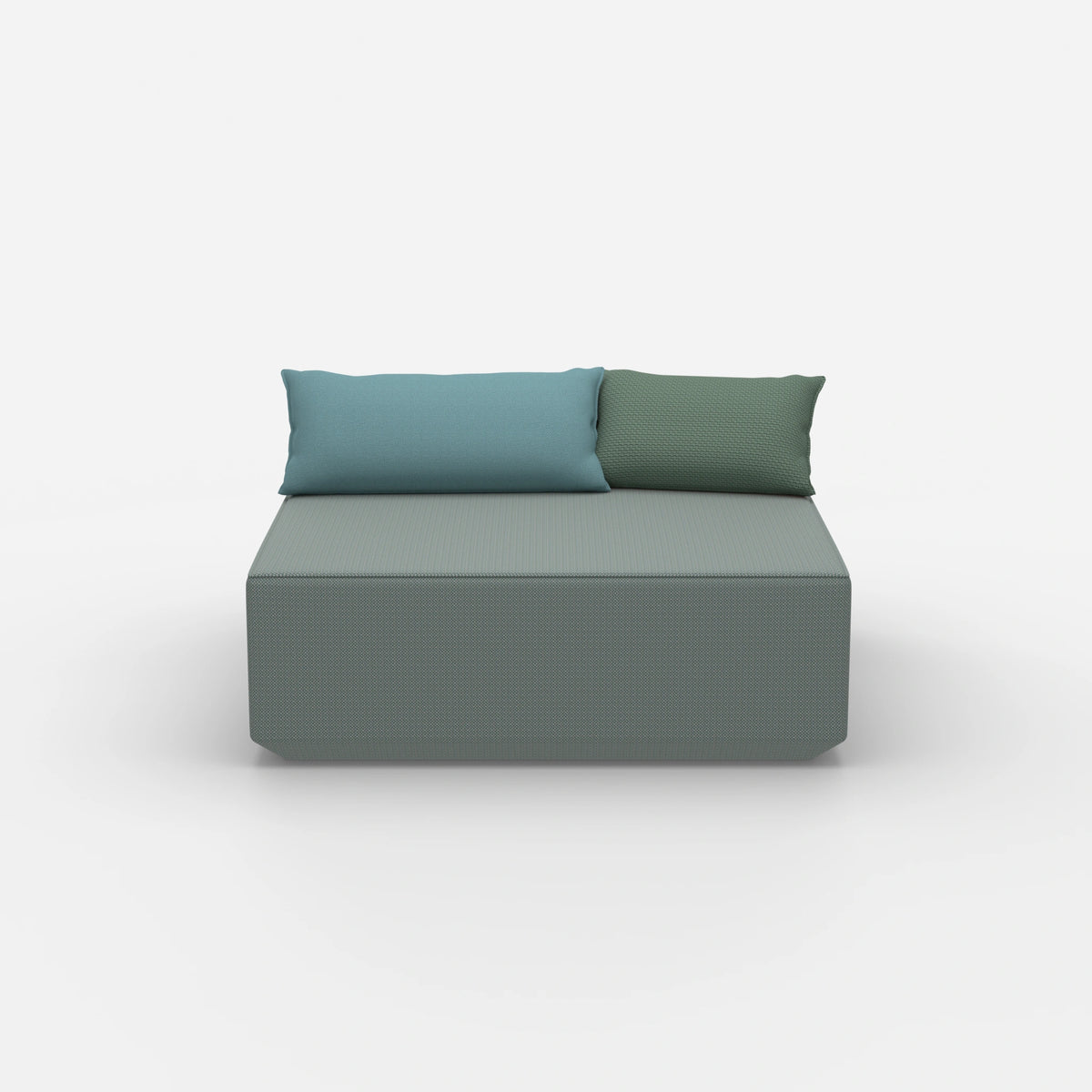 Sitzpouf türkis von vorne
