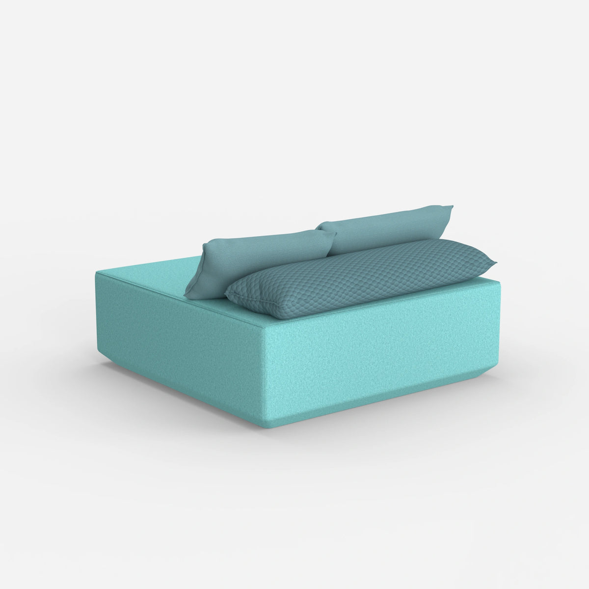 Sitzpouf türkis von hinten