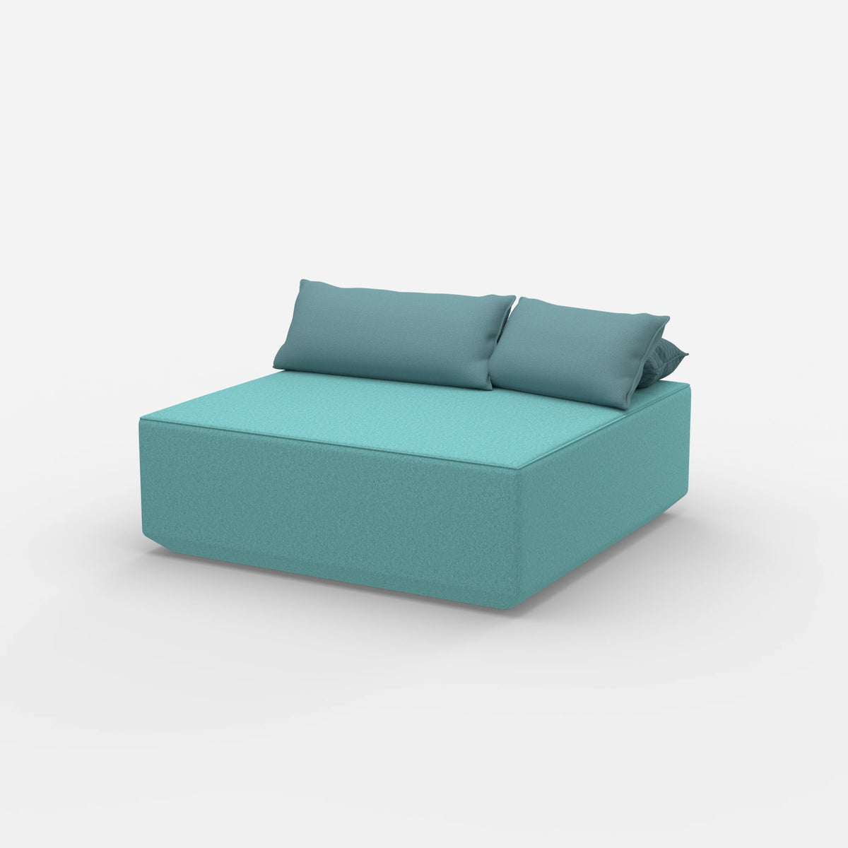 Sitzpouf türkis von der Seite