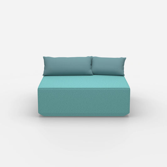 Sitzpouf türkis von vorne