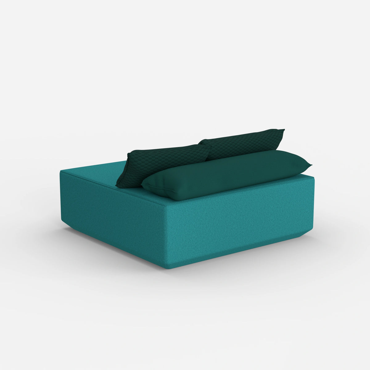 Sitzpouf türkis von hinten