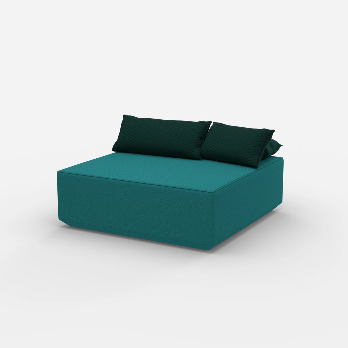 Sitzpouf türkis von der Seite