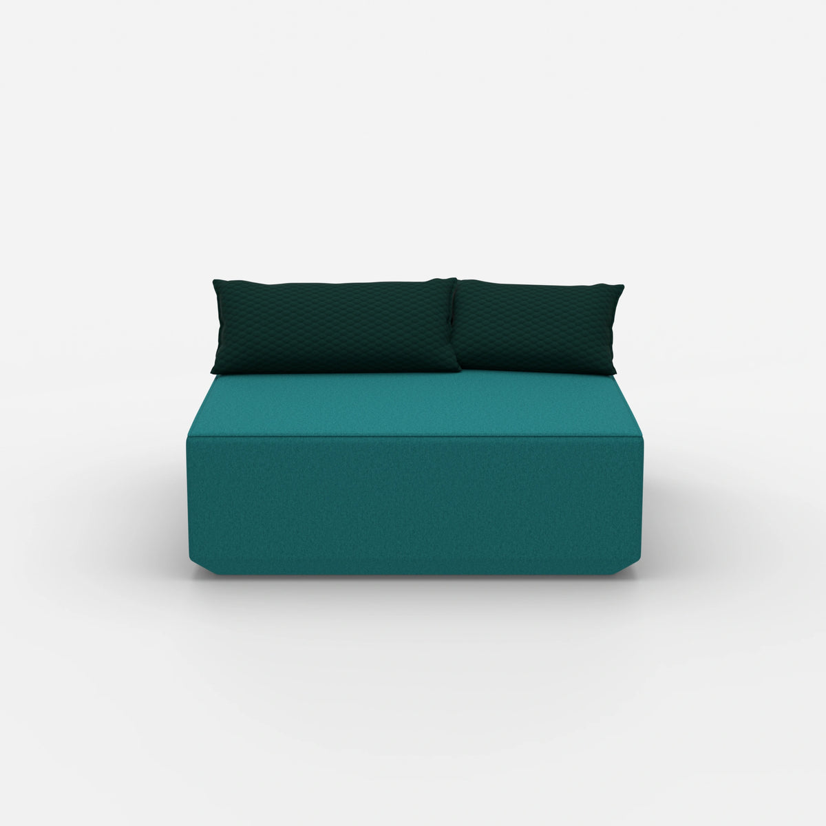 Sitzpouf türkis von vorne