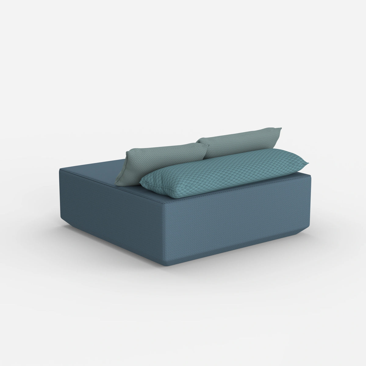 Sitzpouf türkis von hinten