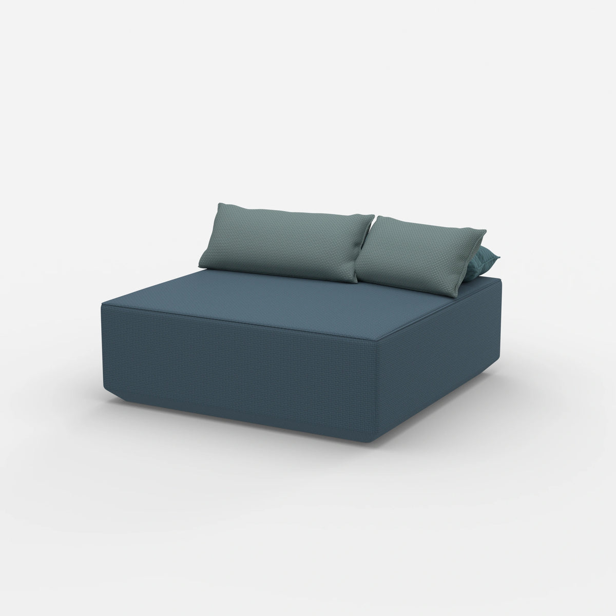 Sitzpouf türkis von der Seite