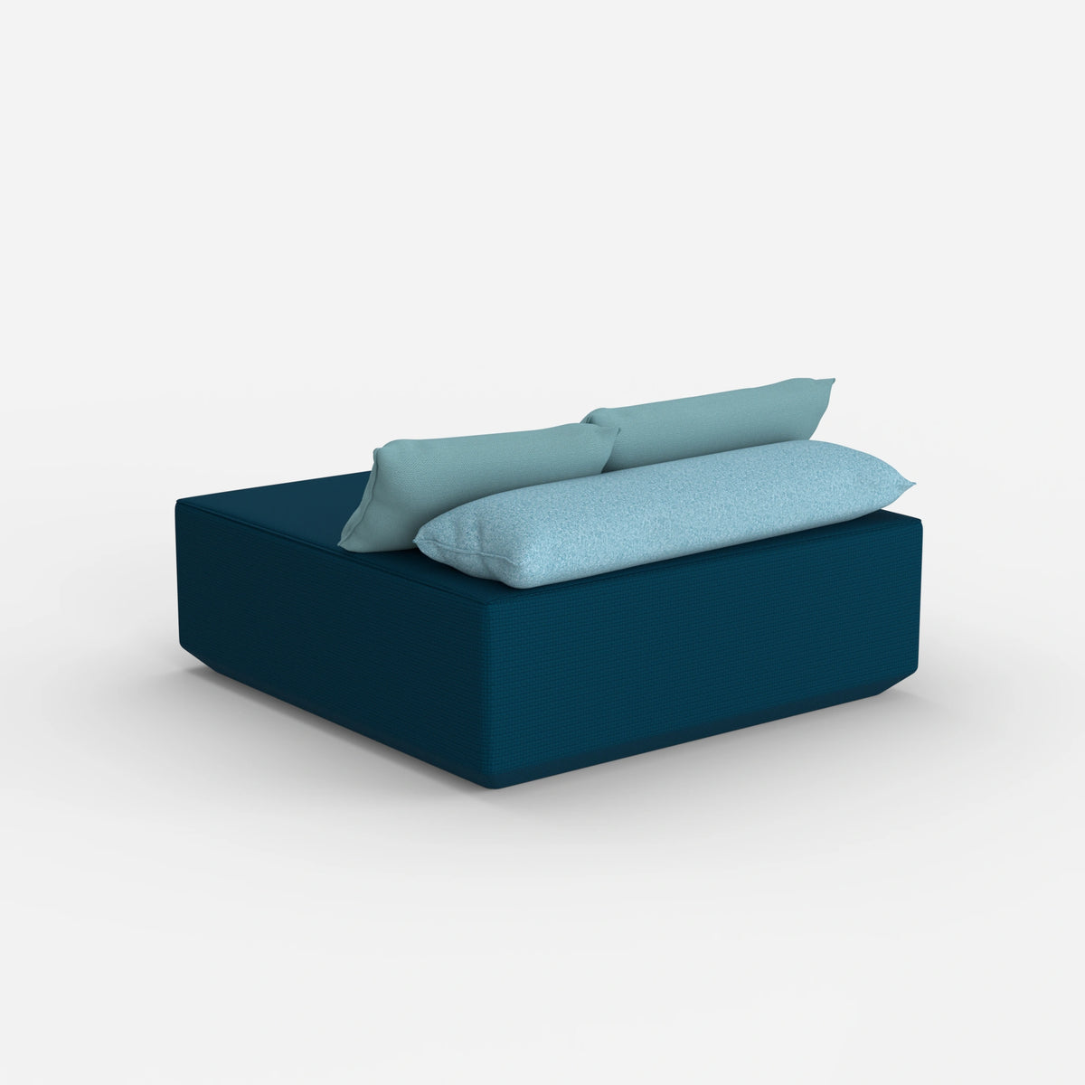 Sitzpouf türkis von hinten