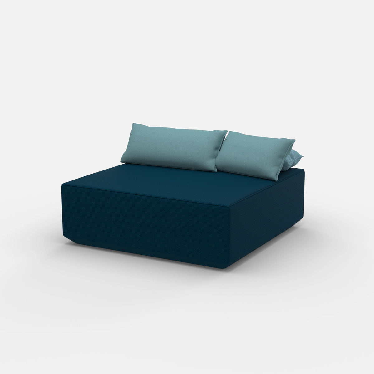 Sitzpouf türkis von der Seite