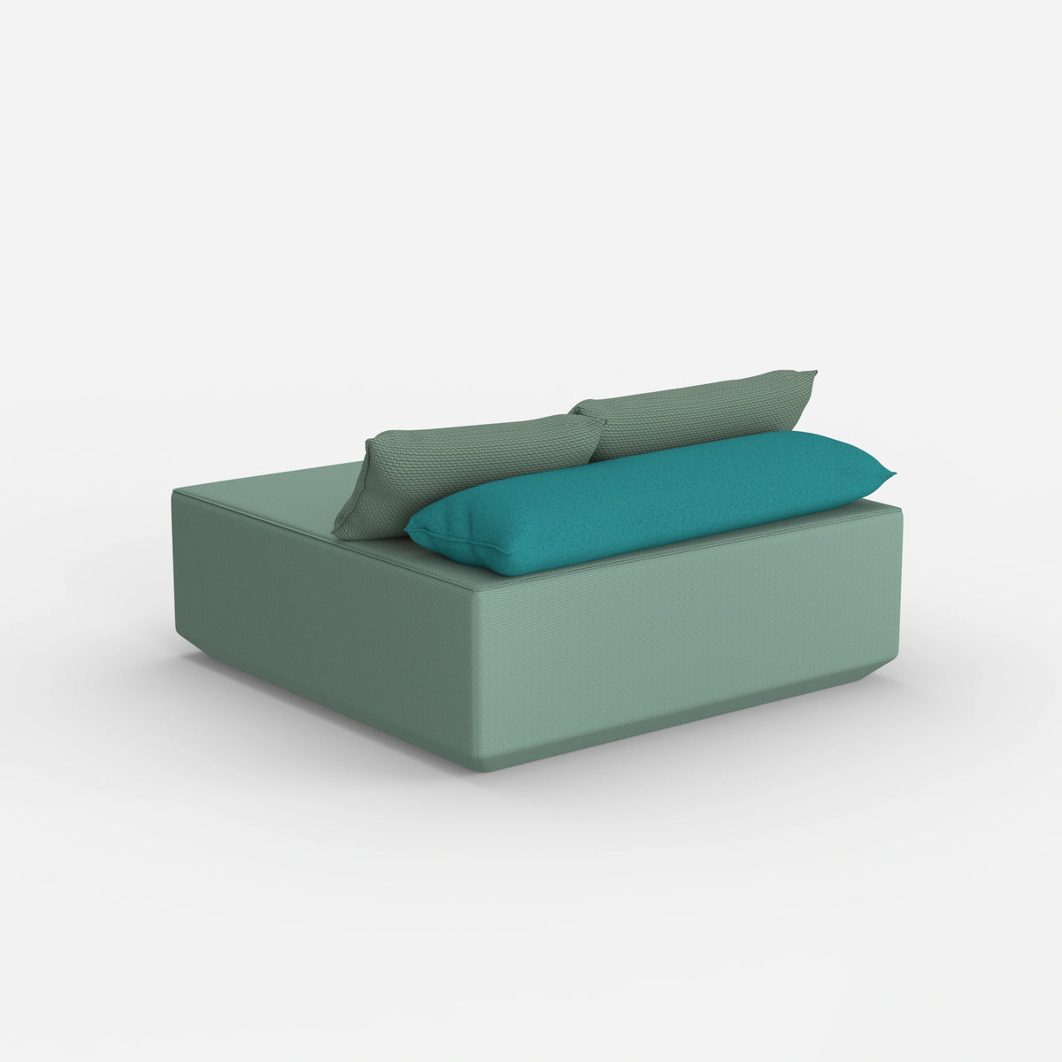 Sitzpouf türkis von hinten