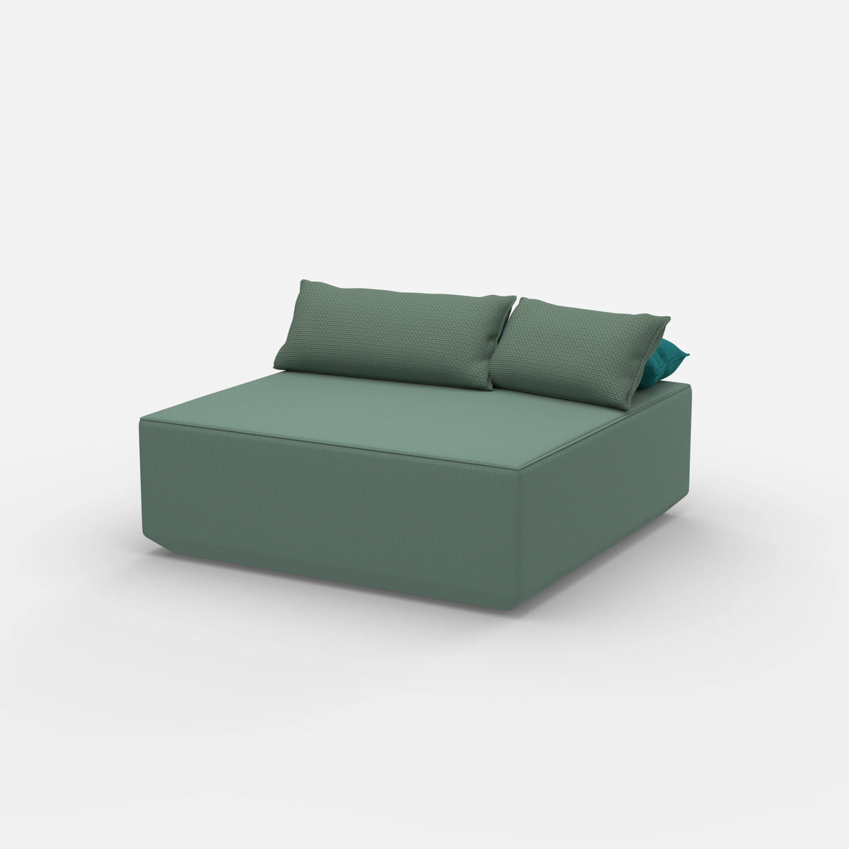 Sitzpouf türkis von der Seite