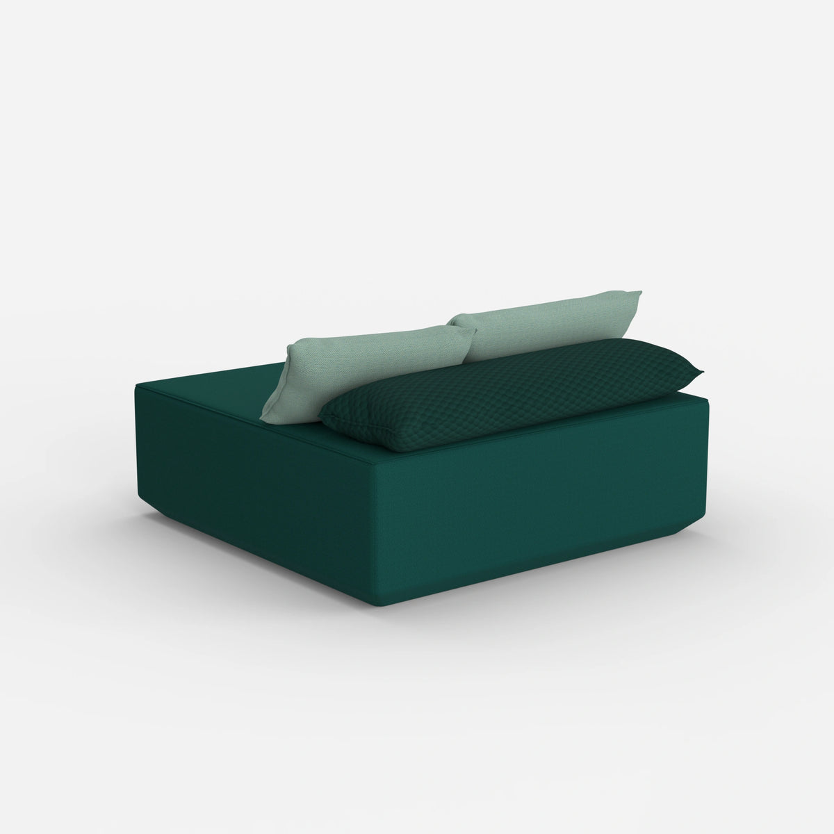 Sitzpouf türkis von hinten