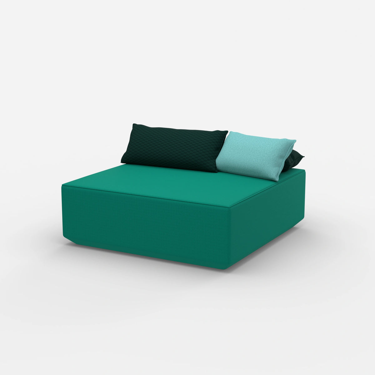Sitzpouf türkis von der Seite