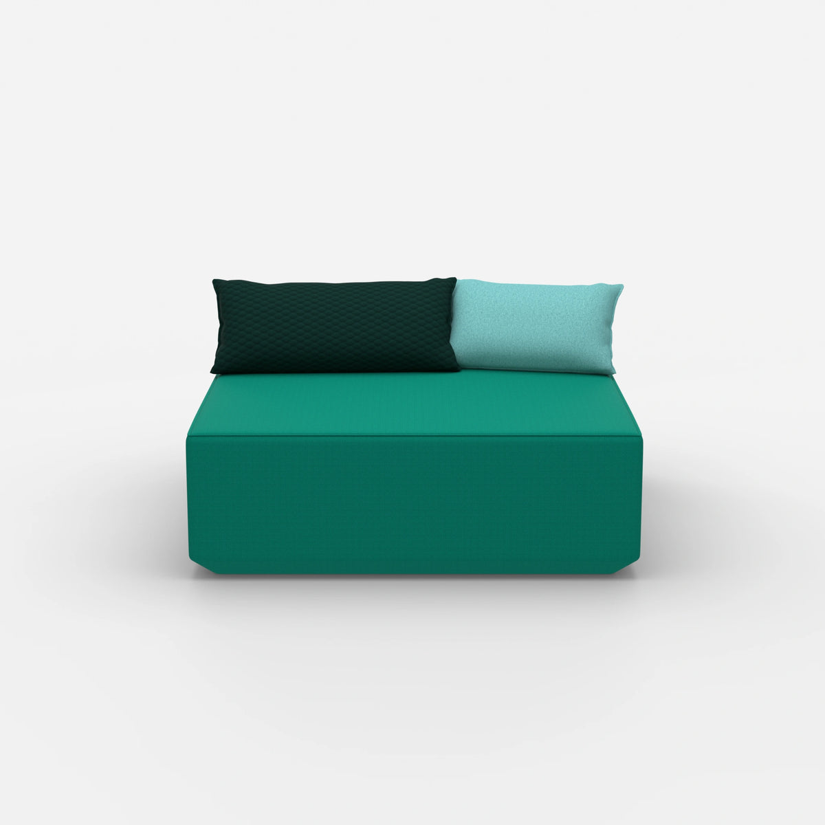 Sitzpouf türkis von vorne