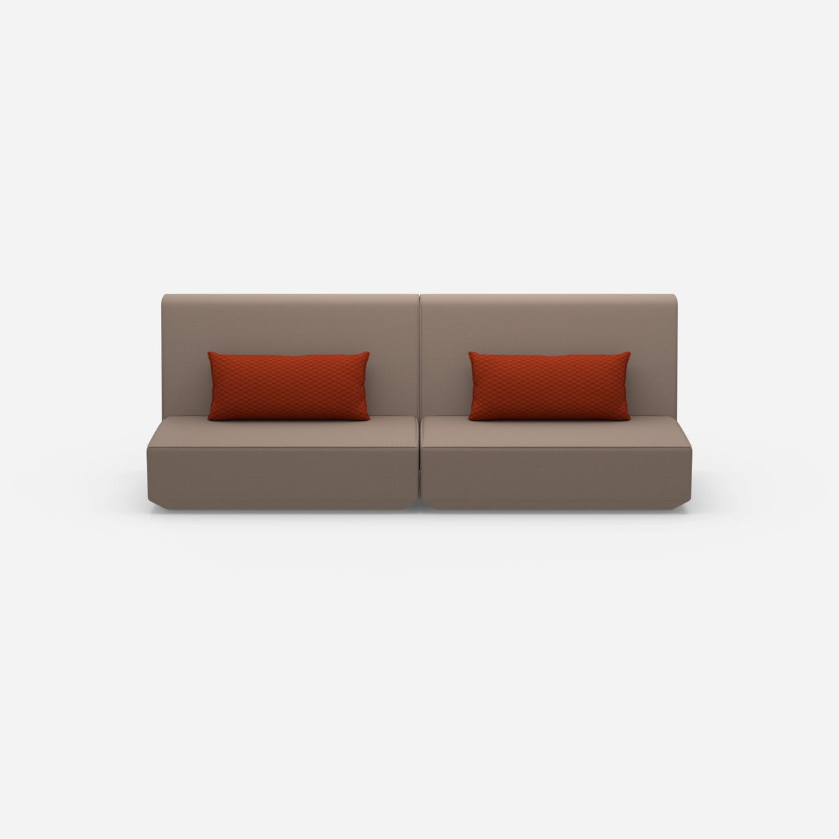 Sofa 3 Sitzer braun von vorne