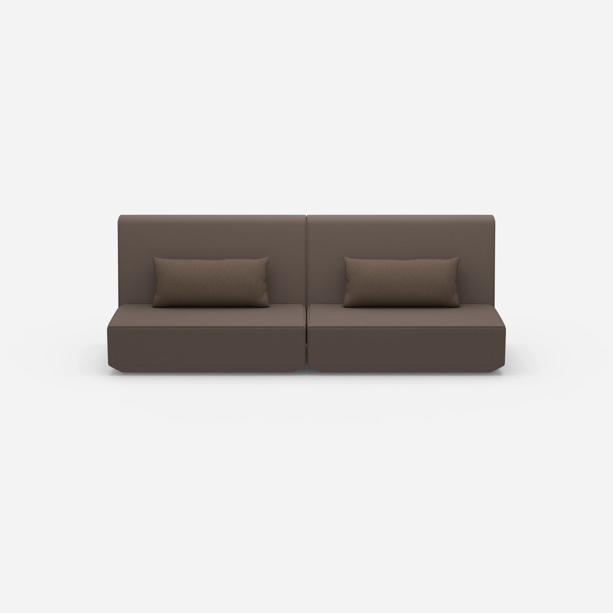 Sofa 3 Sitzer braun von vorne