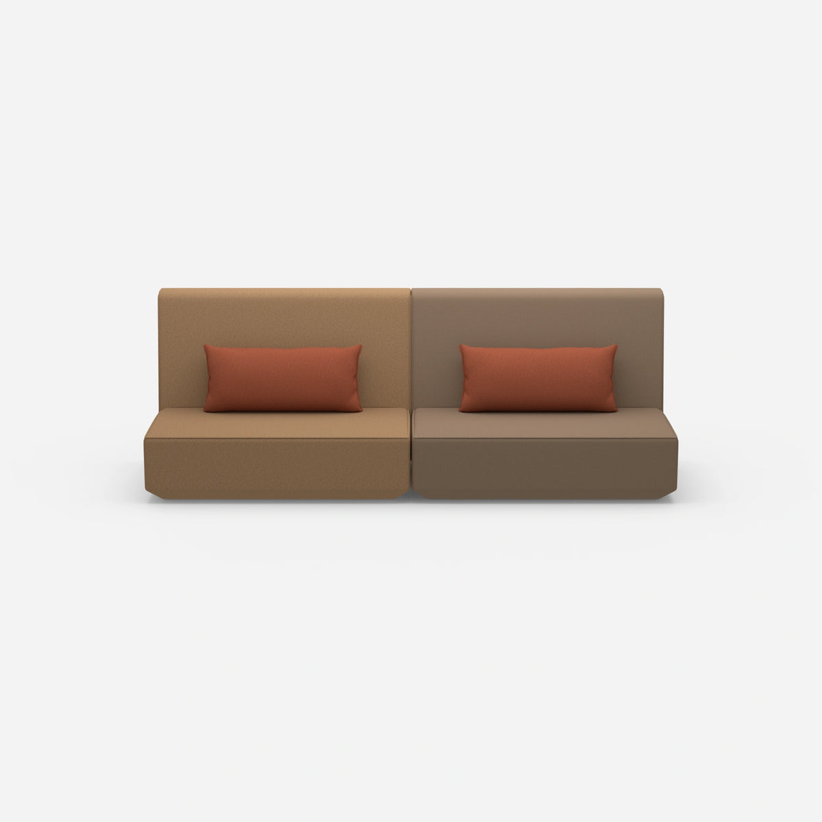 Sofa 3 Sitzer braun von vorne