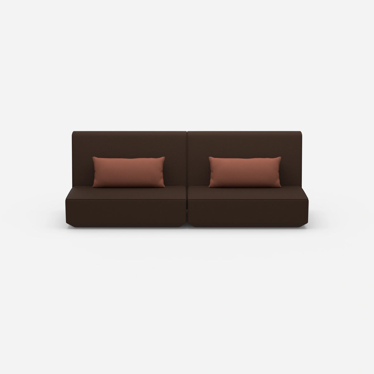 Sofa 3 Sitzer braun von vorne